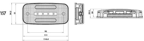 Side position lamp with direction indicator diagram