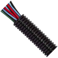 10 NW Black Nylon Heavy Duty Convoluted Un-Split Tubing