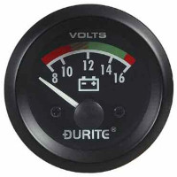 Illuminated Electrical Dashboard Gauge, 12 Volt Battery Condition Voltmeter