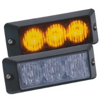 Dual Voltage 3 LED White Warning Lamp