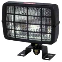Rectangular Work Lamp with Plastic Body and Grill, Glass Lens