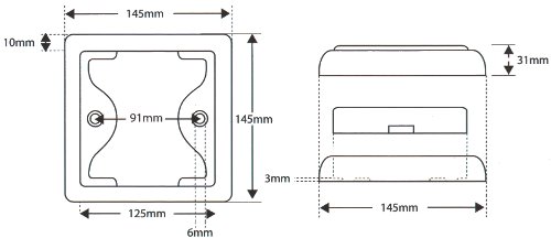 Dual Voltage 12 - 24 Volt LED Square Fog Lamp