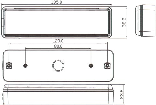 Slim-Line, Dual Voltage 12 - 24 Volt LED Fog Lamp