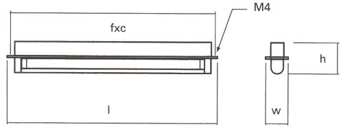 Semi Recessed Lamp with White Stove Enamelled Aluminium Body - 345mm. 24 - 32 Volts