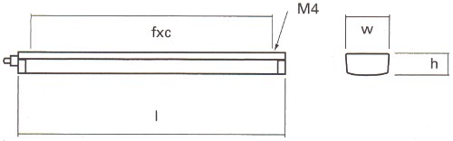 Low Profile Fluorescent Lamp - 582mm, 12 - 15 Volts