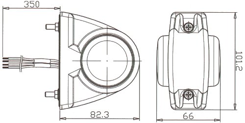 Rubber Marker Lamp with Side Marker, Dual Voltage 12 - 24 Volt