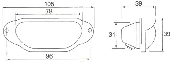 Semi Recessed Number Plate Lamp