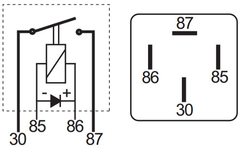 Mini Make and Break Relay - 24V, 30 Amp