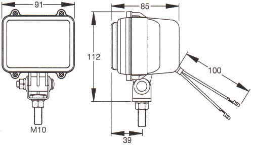 12 Volt Halogen Bulb Spot Work Lamp