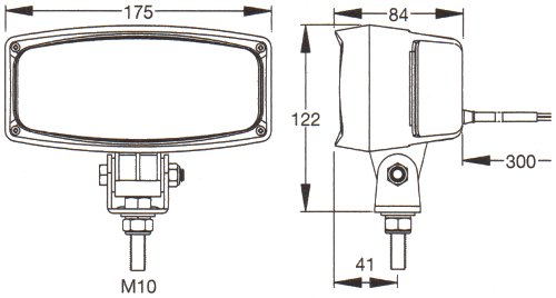 12 or 24 Volt Halogen Bulb (x2) Duo Power Flood Work Lamp